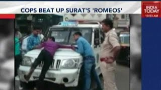 Cops Beat Up Alleged Eve-Teasers In Surat