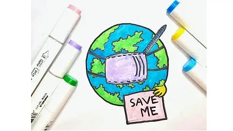 Drawing of Coronavirus / Save Earth from Corona Virus /Awareness Safety Poster