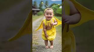 Em bé mặc đồ dễ thương nhảy múa vui nhộn #baby #cutebaby #babydance #babylove
