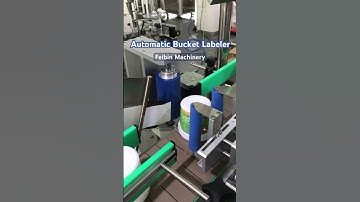 Automatic small bucket labeling machine #labelingmachine #bucketlabelingmachine #paillabeller