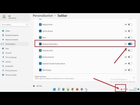 How to Show and Hide Windows Update Status On Taskbar in windows pc