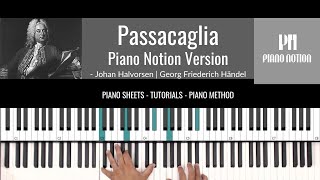 Passacaglia (Easy Piano) - Georg Friederich Händel - Johan Halvorsen