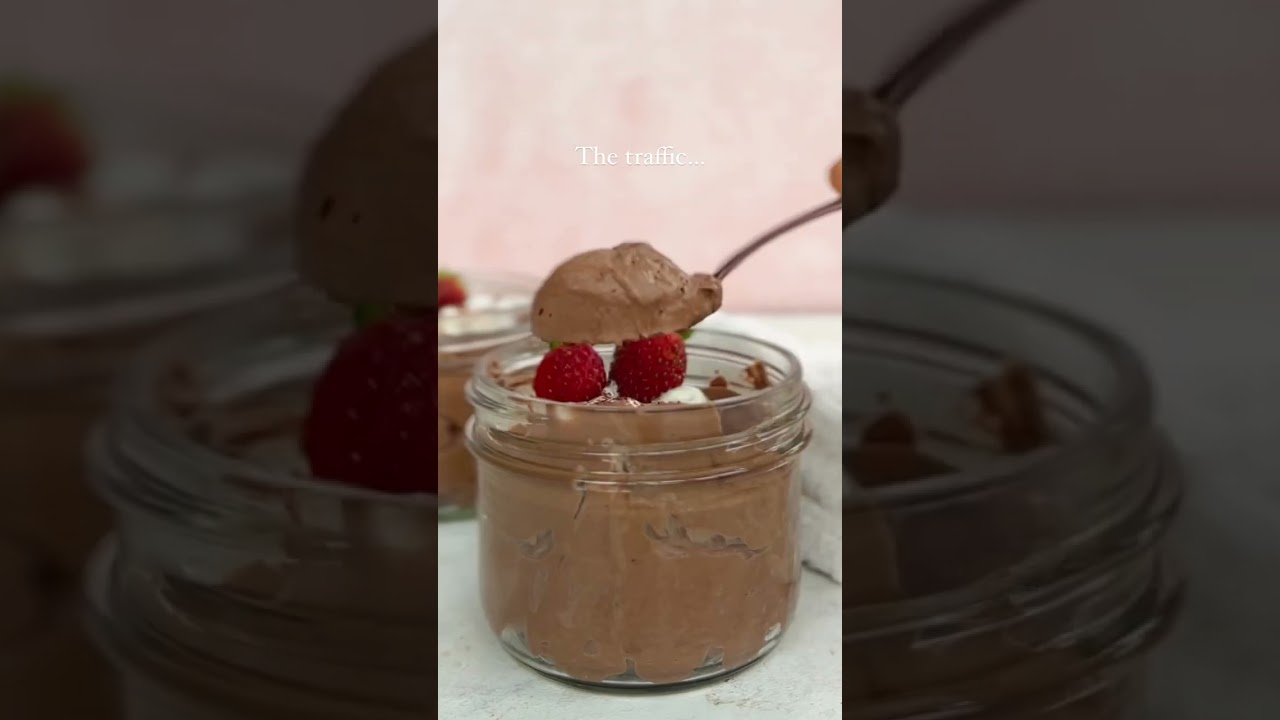This 3 ingredient whipped Greek yogurt chocolate mousse is worth being late for 🤤🍫