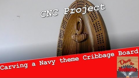 Carving a Navy theme Cribbage Board