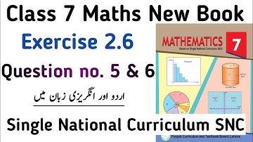 Exercise 2.6 Class 7 Maths PTB |  Ch 2 Ex 2.6 Question no. 5 & 6 Class 7th New Book | Learning Zone