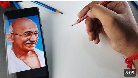 Mahatma Gandhi drawing,  Step by step Outline Tutorial 