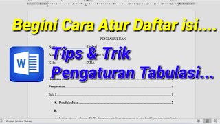 Cara Pengaturan Tabulasi Di Office Word