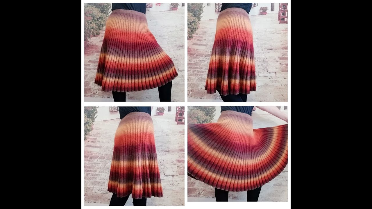 Юбка из пряжи кауни спицами, 