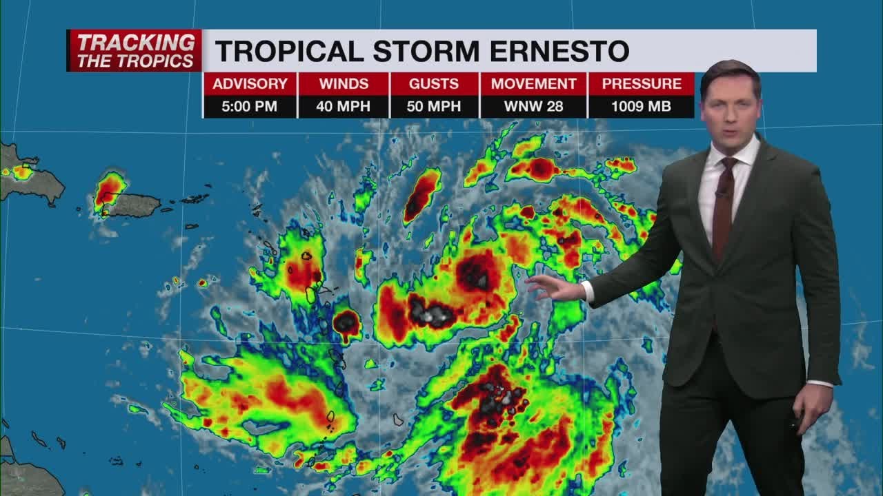Tropical Storm Ernesto forms in the Atlantic - YouTube