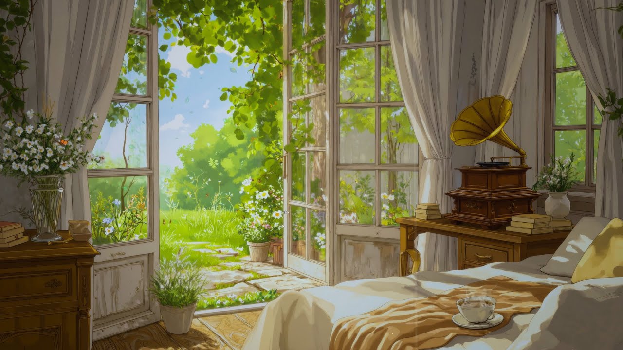 1940s Vintage Music Playing in Another Room at Grandma’s House on a Bright Spring Morning