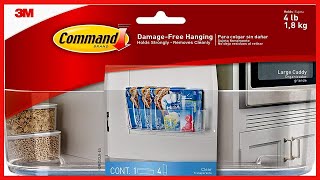 Command Large Caddy, Clear, with 4 Clear Indoor Strips, Organize Damage Free
