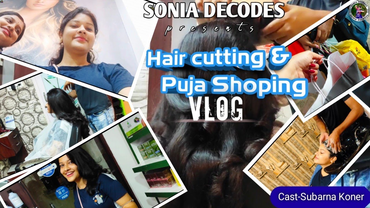 Hair cutting & Shopping Vlog Durga Puja Shopping & Grooming Hair