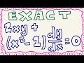 Solve 2xy + (x^2-1) dy/dx = 0  (Exact)