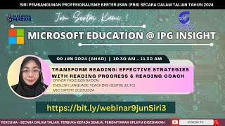 SIRI 3 : TRANSFORM READING: EFFECTIVE STRATEGIES WITH READING PROGRESS & READING COACH SIRI 3 : TRANSFORM READING: EFFECTIVE STRATEGIES WITH READING PROGRESS & READING COACH