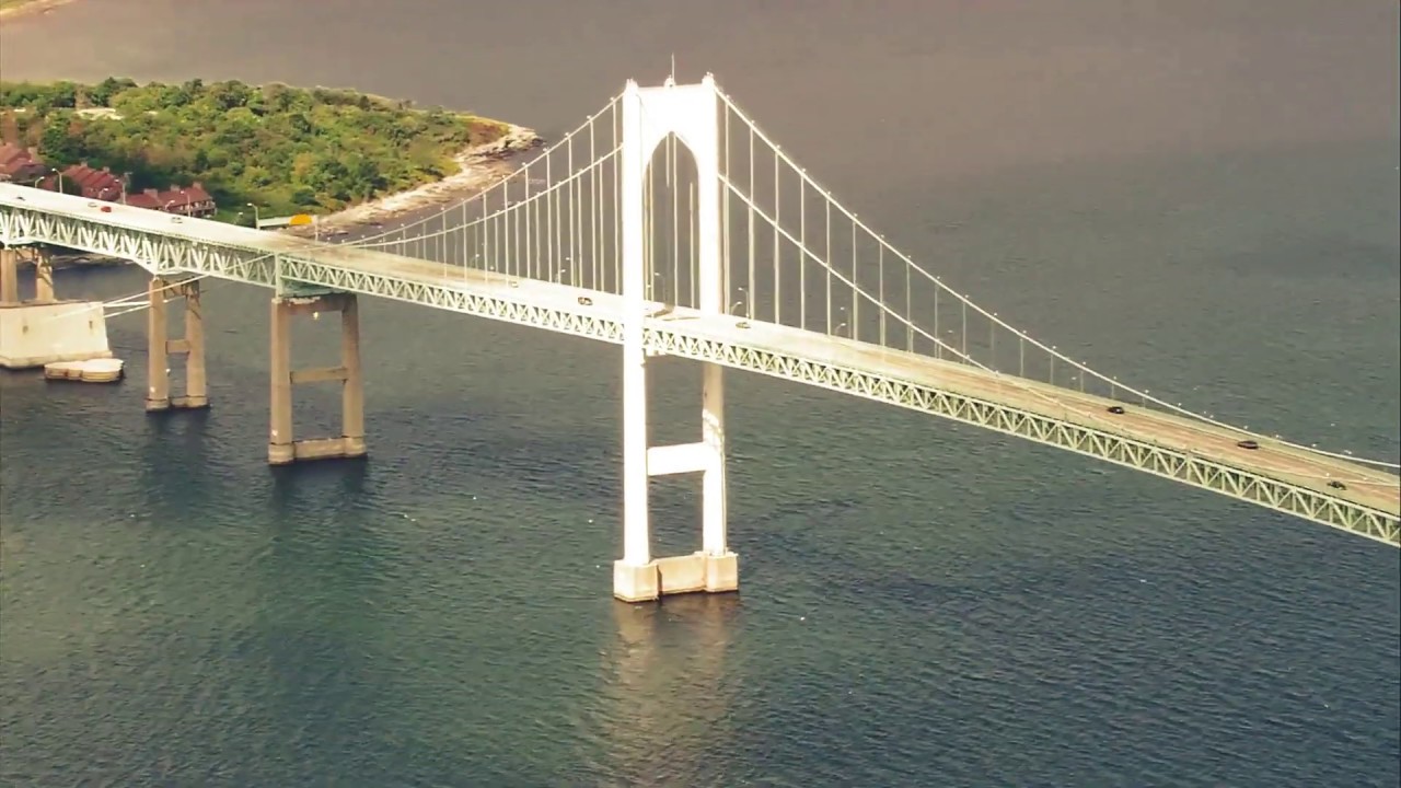 NEWPORT RHODE ISLAND - AMAZING AERIAL VIEW - 4K