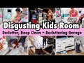 Disgusting kids room cleaning  bedroom transformation  garage declutter  cleaning motivation 2024