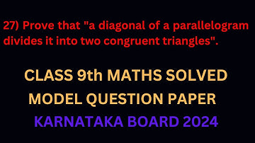 prove that a diagonal of a parallelogram divides it into two congruent triangles