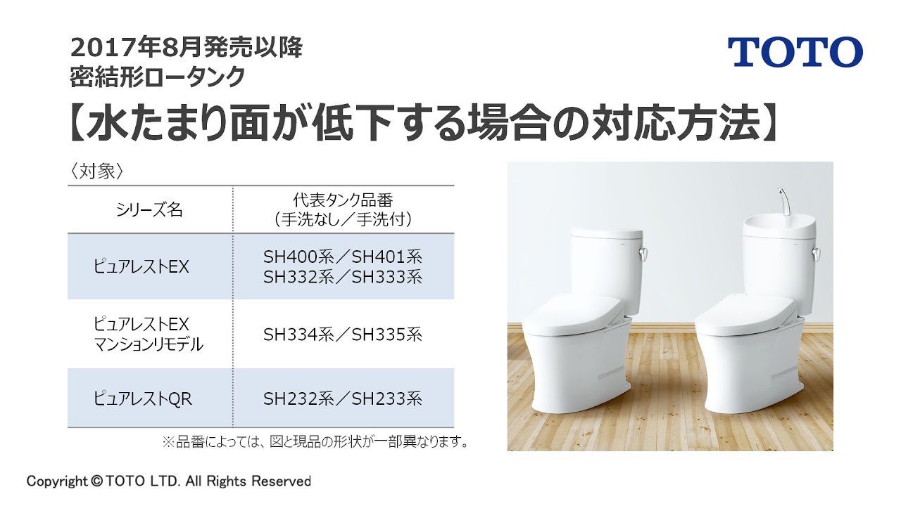 TOTO_水たまり面が低下する場合の対応方法 - YouTube