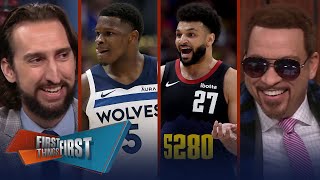 T-Wolves take 2-0 series lead vs Nuggets, Jamal Murray throws heating pad | NBA | FIRST THINGS FIRST image