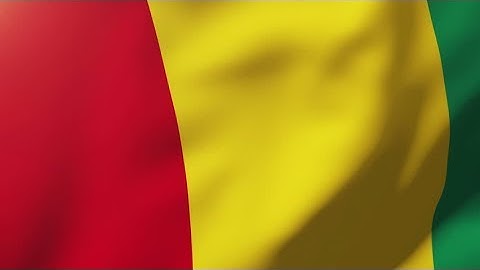 4K Guinea flag waving in the wind. Looping sun rises style. Animation loop Stock video