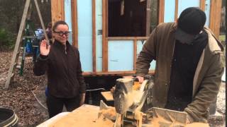 Emilys Tiny House Cutting the Reclaimed Wood