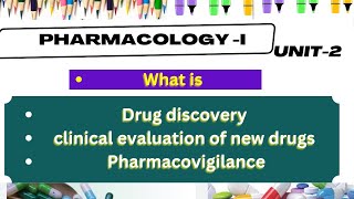 Details Drug discovery and clinical evaluation of new drugs  Pharmacovigilance  L-12 U-2  Pharmacology Update