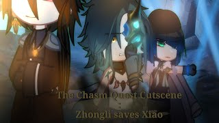 || Zhongli saves Xiao (the Chasm Quest cutscenes || gacha club edition || genshin impact ||