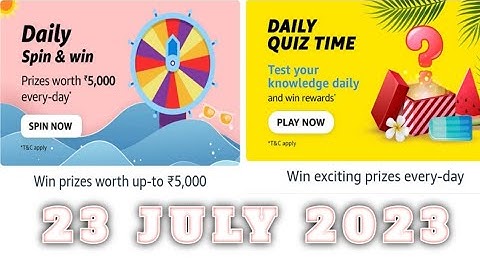Amazon Funzone Quiz Answers Today| 23 July 2023 | @dailyquiztime #amazonfunzon