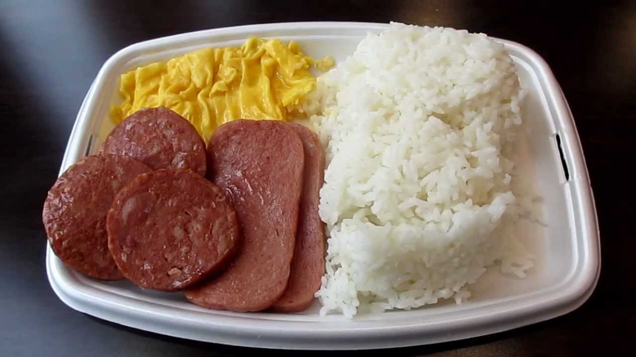 McDonald's Hawaii Local Deluxe Breakfast Platter Portuguese Sausage Spam Eggs Rice Waipio Oahu