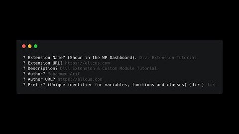 Divi Custom Module Setup