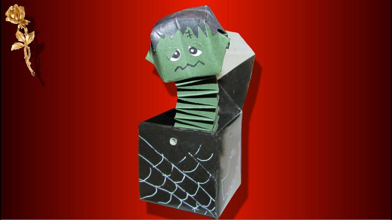 Origami Monstre de 🧟 Frankenstein en 🎁 boîte YouTube