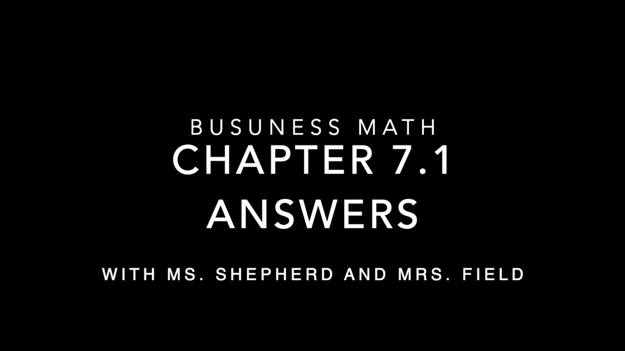 business math chapter 7 homework answers
