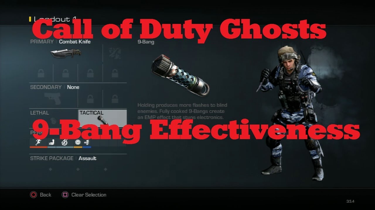 Call Of Duty Ghosts 9 Bang Grenade Effectiveness With Different Perks Youtube