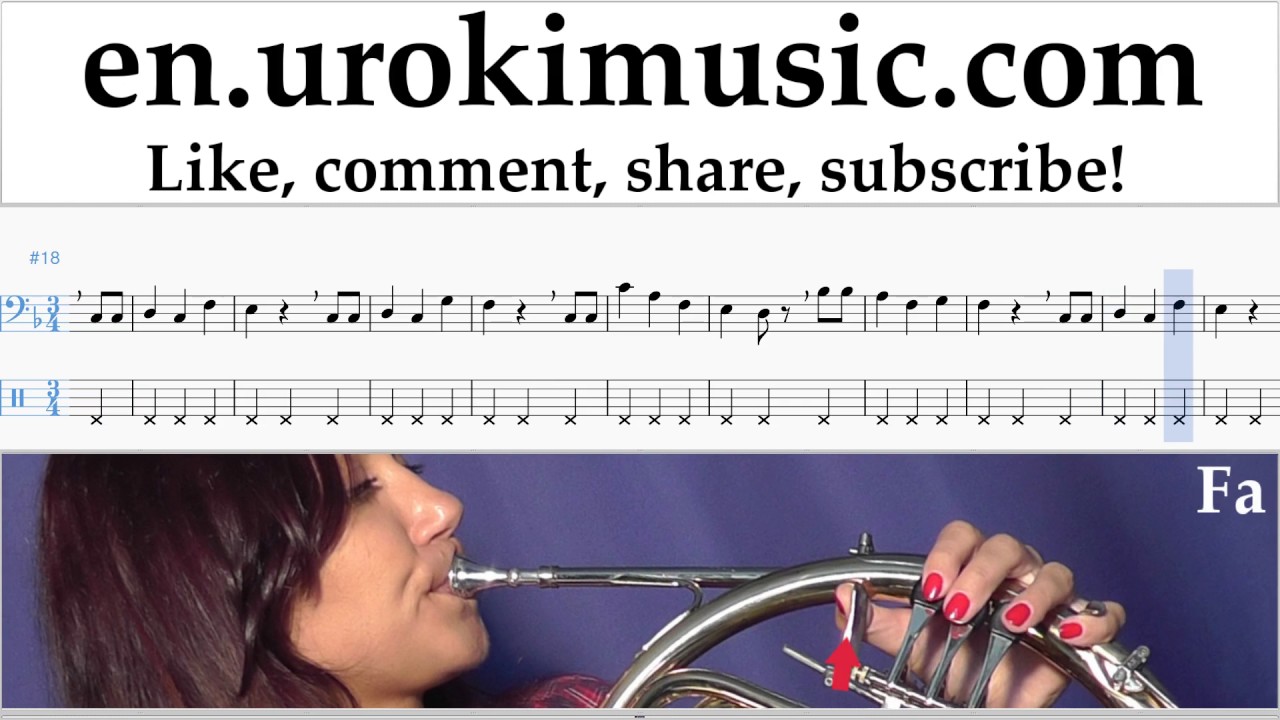 French Horn lessons Happy Birthday Sheet Music Tutorial Part2 um
