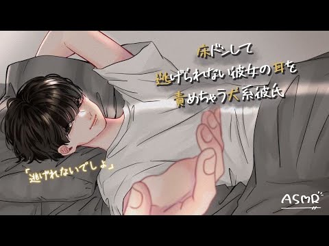 【女性向けボイス】床ドンして逃げられない彼女の耳を責めちゃう犬系彼氏【ASMR】