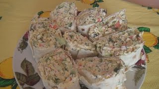 Лаваш с крабовыми палочками Мастерица рецепт / Pita bread with crab sticks Лаваш с крабовыми палочками Мастерица рецепт / Pita bread with crab sticks