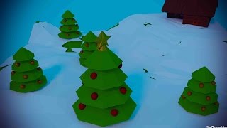 SpeedArt | Christmas Wallpaper (LowPoly) [Blender 2 + Photoshop CC] screenshot 4