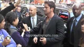 Gerard Butler - Signing Autographs at 'Good Morning America' in NYC