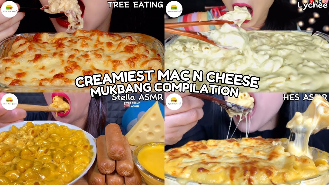 ASMR | CREAMIEST MAC N CHEESE MUKBANG COMPILATION | MACARONI N CHEESE EATING SHOW | CREAMY ASMR |