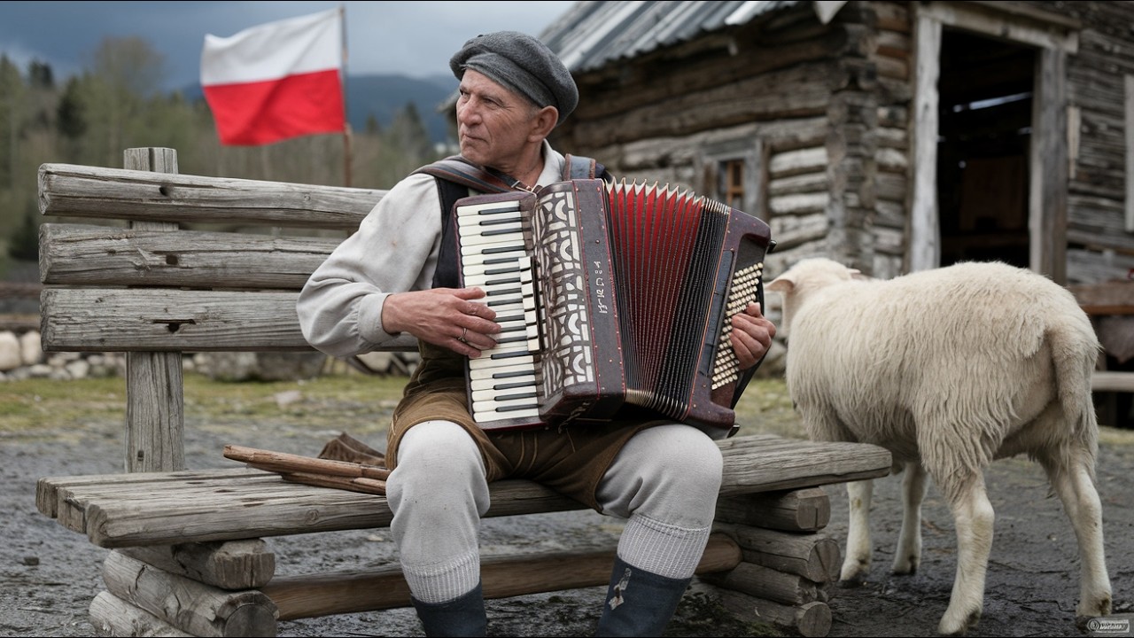 Одинокий аккордеонист в польских горах — трогательные мелодии и красивые пейзажи