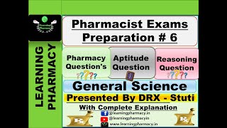 #6 |  Pharmacy | Aptitude | Reasoning | General Science Questions | Pharmacist Exams Preparation |