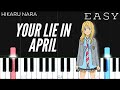 Hikaru nara  shigatsu wa kimi no uso op your lie in april  easy piano tutorial