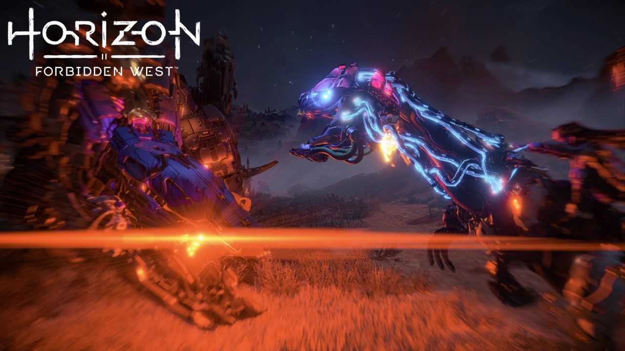 Aloy And Fire Clawstrider Vs Apex Thunderjaw | Horizon Forbidden West ...