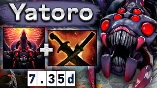 Яторо на керри Бруде, потная игра! - Yatoro Broodmother 7.35 DOTA 2