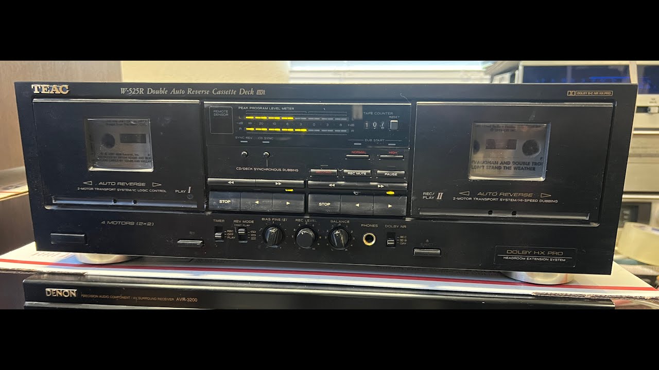Vintage Teac W 525R Double Auto Reverse Cassette Deck Dolby HX Pro