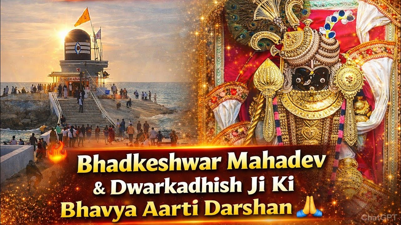 5000 Saal Purana Rahasya! Bhadkeshwar Mahadev & Dwarkadhish Ji Ki  Bhavya Aarti Darshan🙏☺