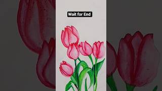wait for End  #Drawing technique #shorts  #ytshorts  #jumkiiiii #watercolor #flowers drawing