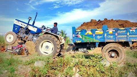 Swaraj Tractor 744 FE fully loaded by JCB 3DX Machine | JCB and Tractor videos