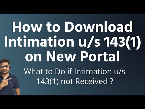 How to Download Intimation u/s 143(1) from New Income Tax Site | Download Intimation u/s 143(1)