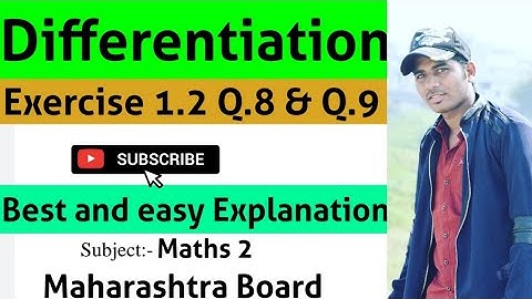 Differentiation Exercise 1.2 Q.8 & Q.9 Class 12 HSC Maths 2 Maharashtra board New syllabus